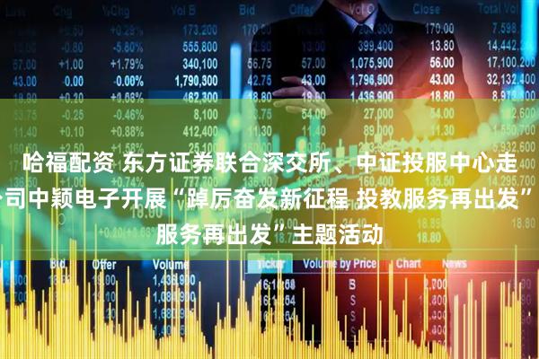 哈福配资 东方证券联合深交所、中证投服中心走进上市公司中颖电子开展“踔厉奋发新征程 投教服务再出发”主题活动